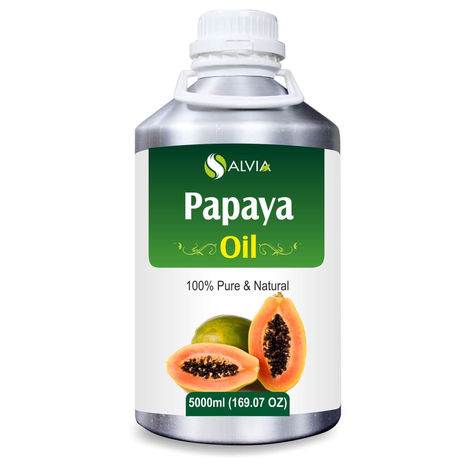 Salvia Natural Carrier Oils 5000ml Papaya Oil (Carica Papaya) 100% Pure & Natural Carrier Oil Nourishing & Moisturizing Property, Best For Skin, Hair, Lip, & Nail Care